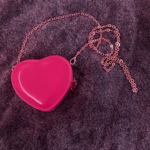 Heart crossbody bag, hot pink, no size.